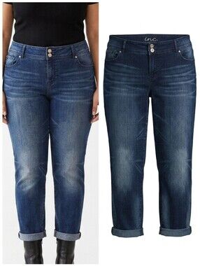 INC International Concepts Curvy Fit Boyfriend Fit Jeans Women's Plus Size 16